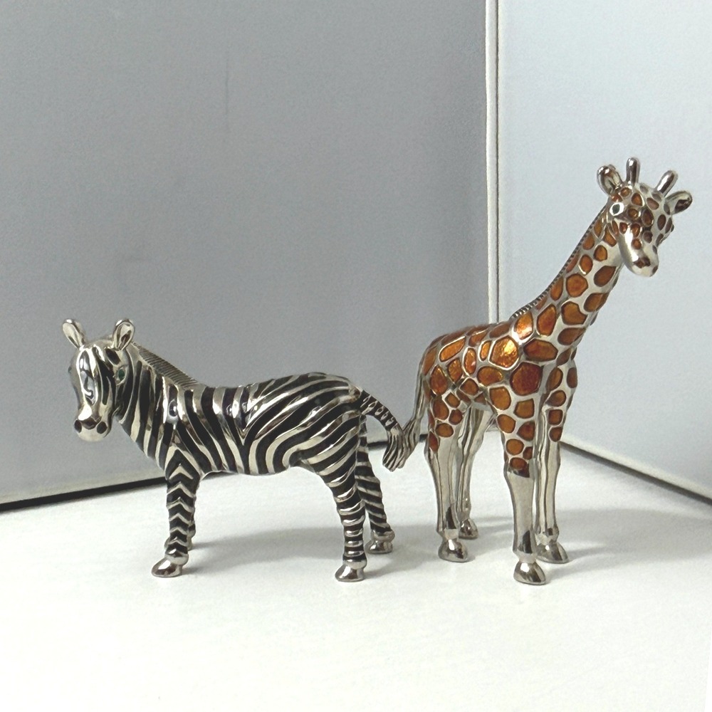 Godinger Safari Salt Pepper Shaker Set Giraffe Zebra